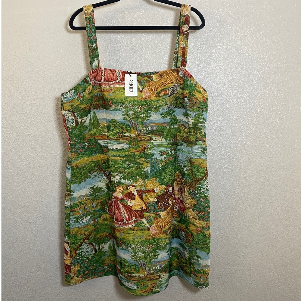 New with Tags Cider Tapestry Dress 2X Jacquard Cottagecore Pastoral Regencycore